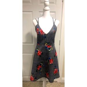 Racerback fit and flare floral dress